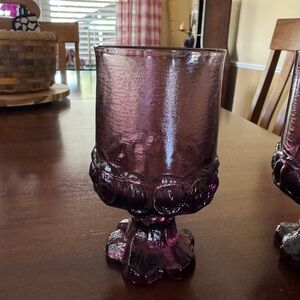 Vintage Purple Glass Goblet Maderia Plum Tiffin Glass for Franciscan
